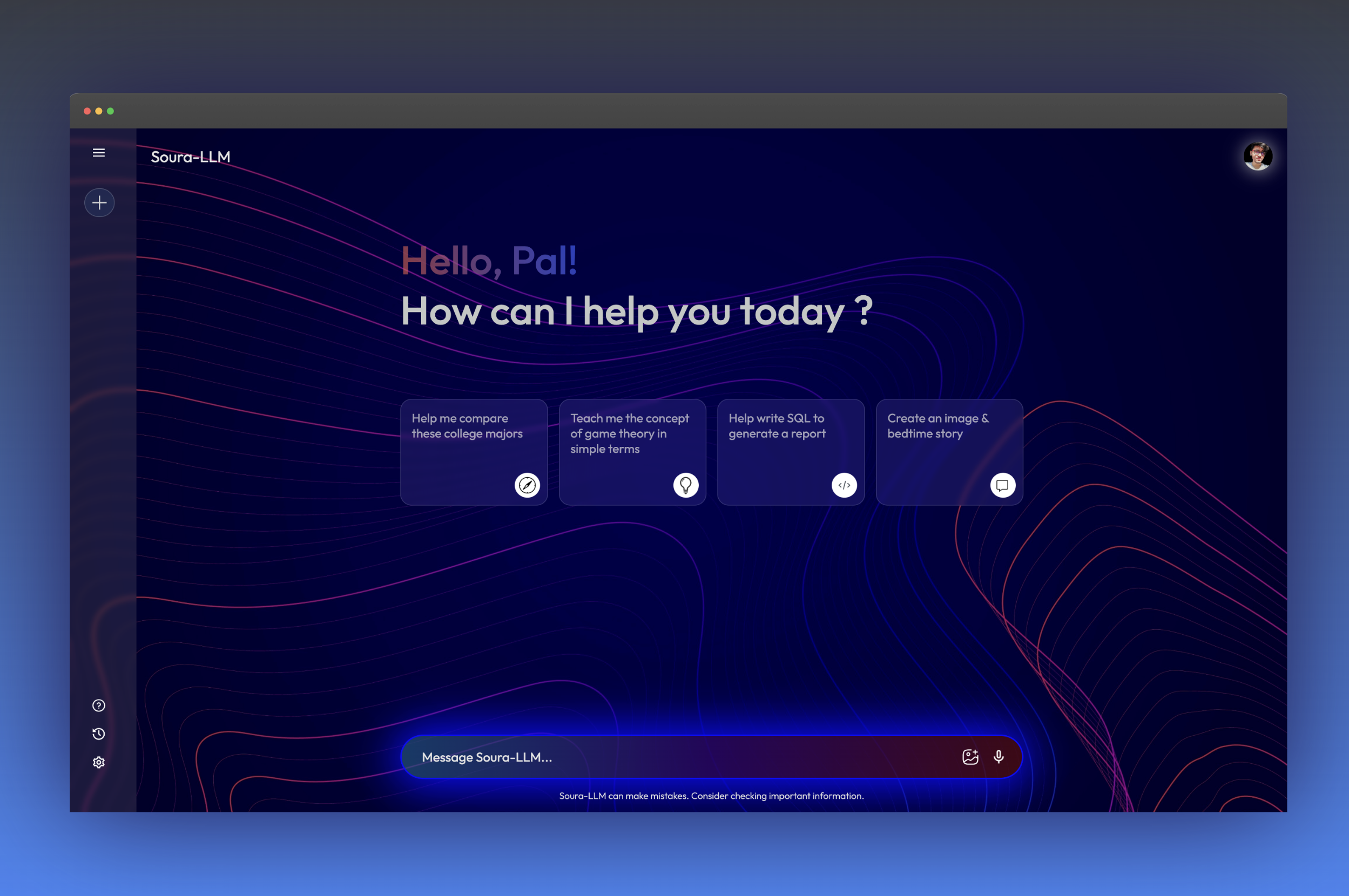 Soura LLM Website Homepage